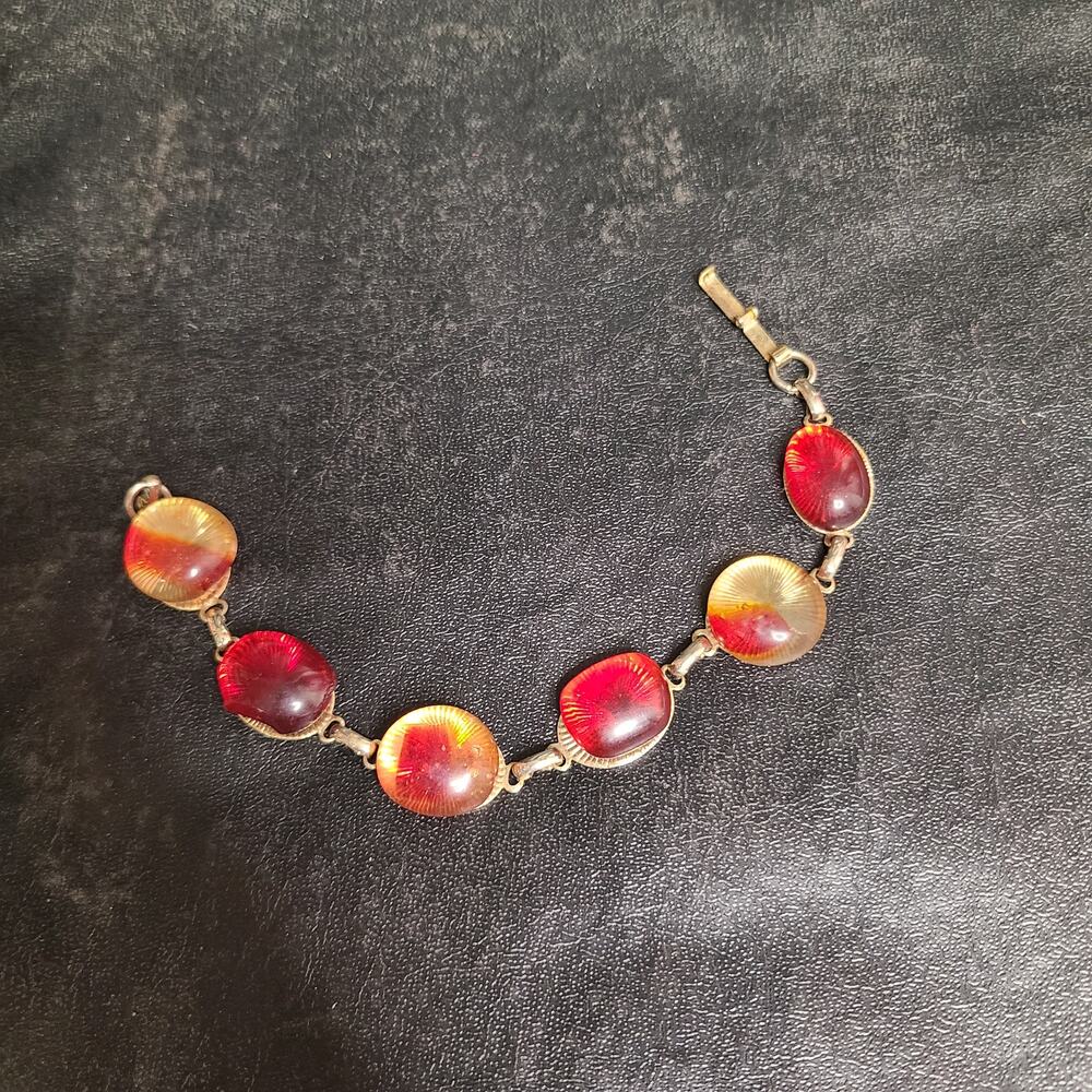 vintage 70s faux amber chunky bracelet